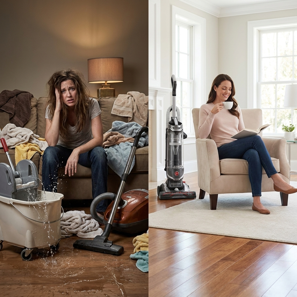 Floor cleaner in action — saves 2 hours per week